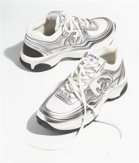 chanel sneakers women silver.